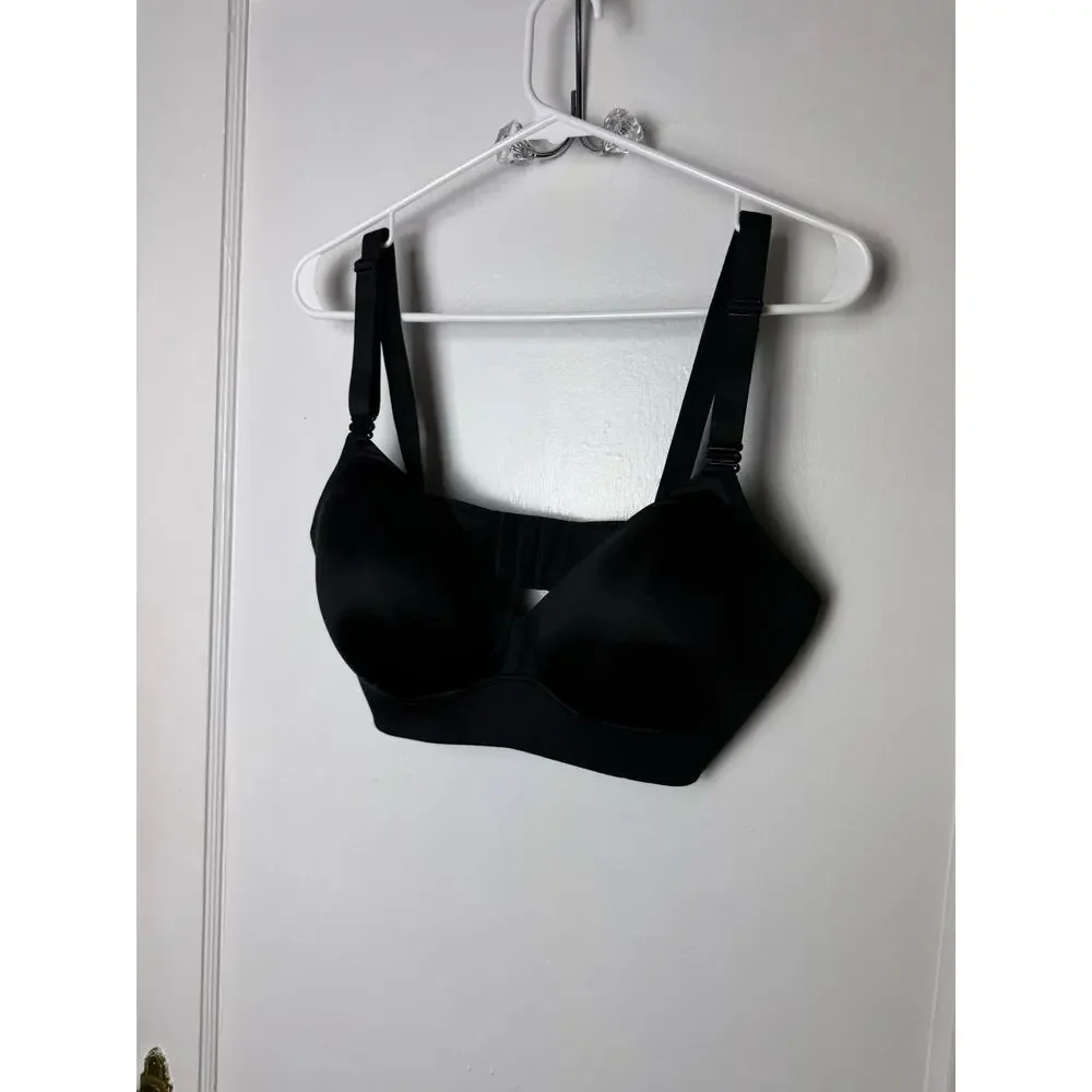 Warner’s Bra 38DD Black Wireless Full Coverage Padded Comfort Support Everyday